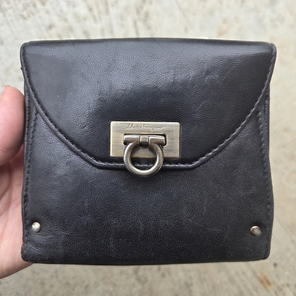 Salvatore Ferragamo Black Leather Wallet - Picture 1 of 5